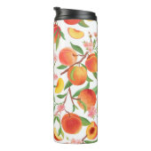 Perzik Tropisch fruit patroon. Thermosbeker (Geroteerd rechts)