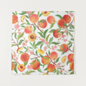 Perzik Tropisch fruit patroon. Wandkleed (Voorkant (horizontaal))