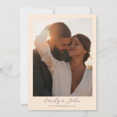 Perzik Tropische Bloemen Groen Fotobruiloft Save The Date (Achterkant)