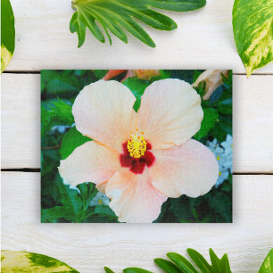 Perzik Tropische Hibiscus uit Venetië, Italië Legpuzzel