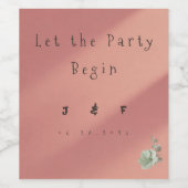 Perzik Trouw Wijnlabel  Wijn Etiket (Enkel label)