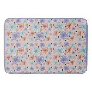 Perzik tuin bloemenlente patroon badmat