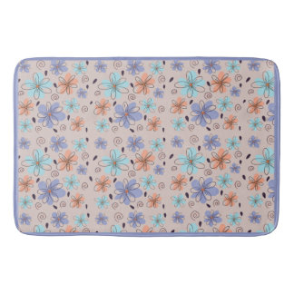 Perzik tuin bloemenlente patroon badmat