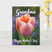 Perzik Tulp Oma Moedersdag kaart (Gele Bloem)