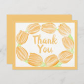 Perzik Tulpen Rand ~ Dank je kaart (Voorkant / Achterkant)