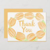 Perzik Tulpen Rand ~ Dank je kaart (Voorkant / Achterkant)