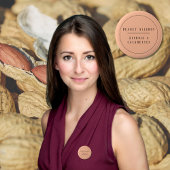 Perzik Tweetalig pinda Allergie Alert Spaans Ronde Button 5,7 Cm