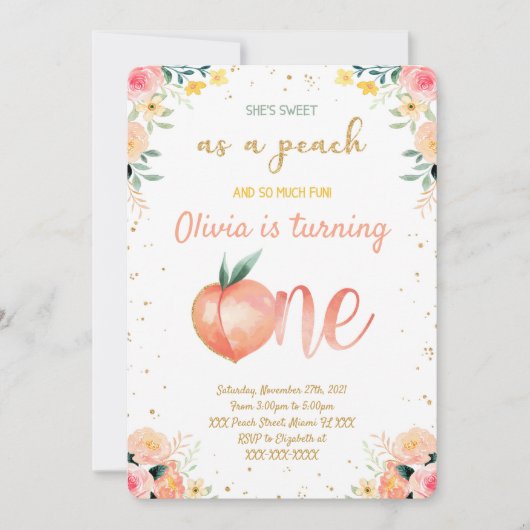 Perzik Uitnodigingen  (Voorkant)