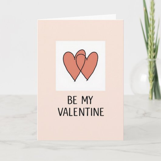 Perzik Valentijnsdag Liefdeskaart Kaart (Voorkant)