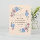 Perzik Verfijnd Bruidsfeest Hydrangea Lente Kaart (Staand voorkant)
