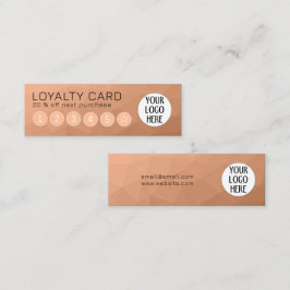 Perzik verloop geometrische mesh patroon aangepast klantenkaartje