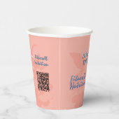 Perzik vervaagd blauw bloeide fitness & voeding papieren bekers (Rechts)