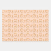 Perzik Victorian Mistletoe en Krans Cadeaupapier (Voorkant)