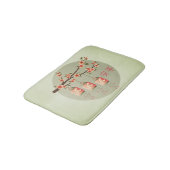 Perzik vierkante lantaarns bloeien "Rust" Badmat (Gekanteld)