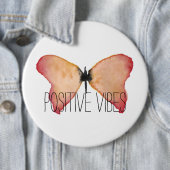 Perzik vlinder met gepersonaliseerde ronde button 6,0 cm (In situ)