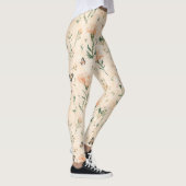 Perzik Vlinders Bloem Leggings (Rechts)