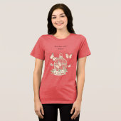 Perzik Vlinders Kooi Bloemstuk Tri-Blend Shirt (Voorkant volledig)