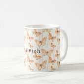 Perzik Vlinders Verjaardag Koffiemok (Voorkant rechts)
