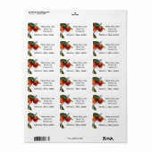 Perzik Voedsel Inblikken Etiket (Full Sheet)