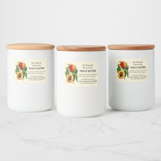 perzik voedselcontainer etiket (Flessen)