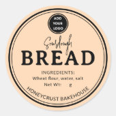 Perzik Voeg Logo Bakkerij Sourdough Brood Sticker (Voorkant)