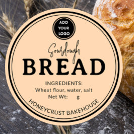 Perzik Voeg Logo Bakkerij Sourdough Brood Sticker