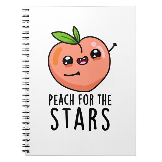 Perzik Voor De Sterren Grappige Fruit Grapje Notitieboek (Voorkant)