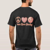 Perzik Vrede Liefde Bowling Charme T-shirt (Achterkant)