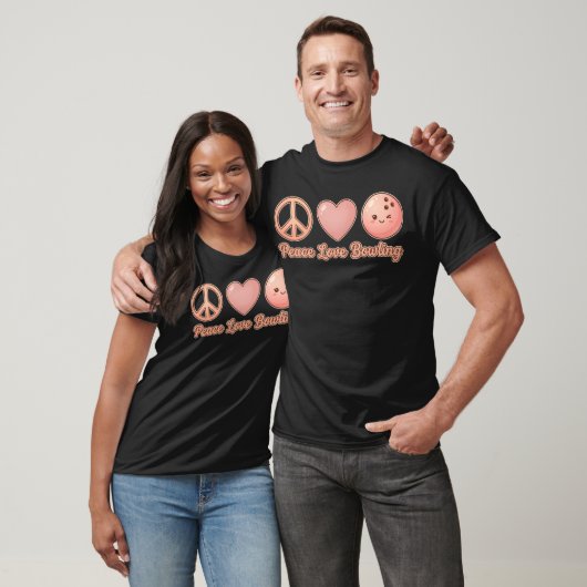 Perzik Vrede Liefde Bowling Charme T-shirt (Unisex)