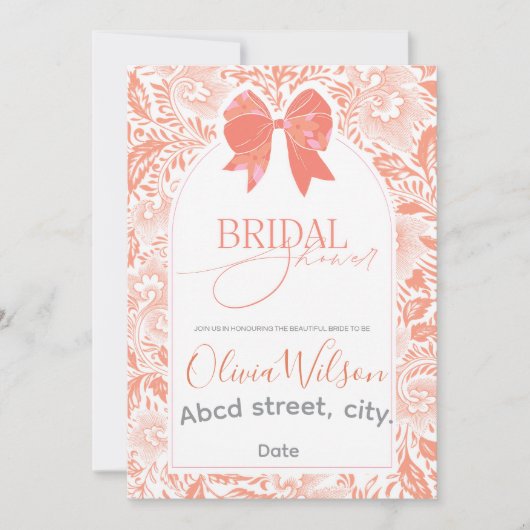 perzik-vrijgezellenfeest kaart (Voorkant)