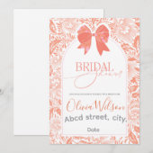 perzik-vrijgezellenfeest kaart (Voorkant / Achterkant)