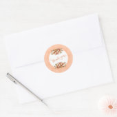 Perzik Watercolor Bloem Dankjewel Ronde Sticker (Envelop)
