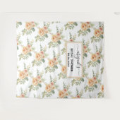 Perzik watercolor bloemen bloem bruidsdouche wandkleed (Voorkant (horizontaal))