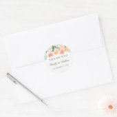 Perzik Waterverf Bloem Bruiloft Bedankt Sticker (Envelop)
