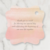 Perzik Waterverf Bloem Bruiloft Dank u Bedankjes Labels (Achterkant)