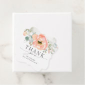 Perzik Waterverf Bloem Bruiloft Dank u Bedankjes Labels (In situ)