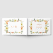 Perzik waterverf bloemen bloemenbruiloft gastenboek (Volledig)