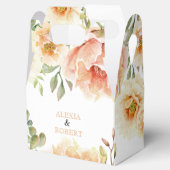 Perzik waterverf bloemen en bladeren bruiloft bedankdoosjes (Geopend)