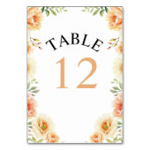 Perzik waterverf bloemen en bladeren bruiloft kaart (Achterkant)