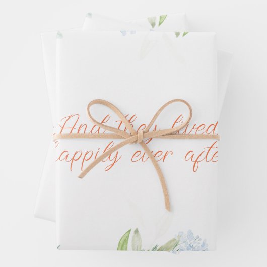 Perzik Waterverf Bloemen Frame Persoonlijk  Inpakpapier Vel (In situ)