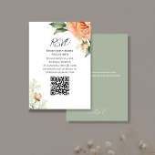 Perzik Waterverf Bloemen QR Code RSVP