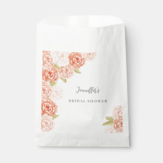 PERZIK WATERVERF BLOEMEN VRIJGEZELLENFEEST BEDANKZAKJE (Voorkant)