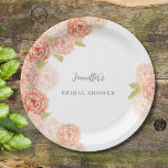PERZIK WATERVERF BLOEMEN VRIJGEZELLENFEEST PAPIEREN BORDJE<br><div class="desc">Romantische perzikkleur waterverf collectie voor het perfecte Vrijgezellenfeest</div>