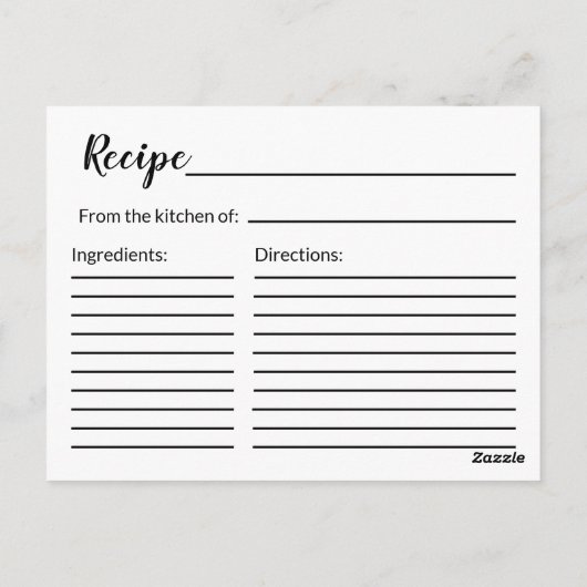 Perzik Waterverf Bloemen Vrijgezellenfeest Recept  Briefkaart (Achterkant)