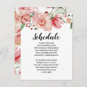Perzik Waterverf Bloemengrens Bruiloft Schema Informatiekaartje (Voorkant / Achterkant)