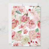 perzik Waterverf bloemenkrans chique bruiloft Kaart (Achterkant)