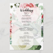 Perzik Waterverf bloemenpatroon trouwceremonie Programmakaart (Achterkant)