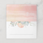 Perzik Waterverf bloesems bruiloft Plaatskaartje (Buitenkant ongevouwen)