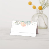 Perzik Waterverf bloesems bruiloft Plaatskaartje (Voorkant)