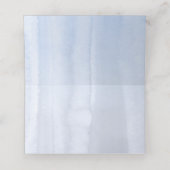 Perzik Waterverf Bloesems Stoffig Blauw Bruiloft Plaatskaartje (Binnenkant ongevouwen)